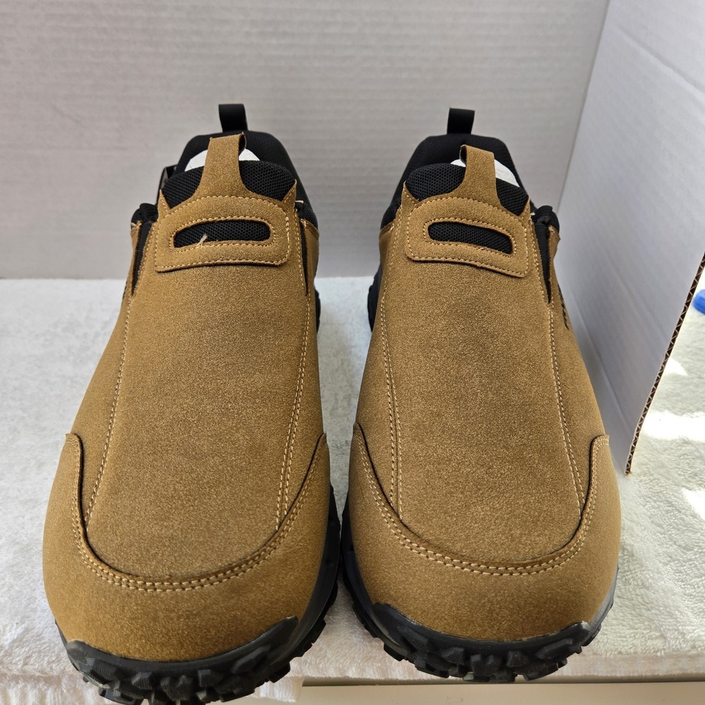 FitVille LugMax V3 Mens 11.5EW Extra Wide Khaki Slip On‎ Hiking Work Comfort...